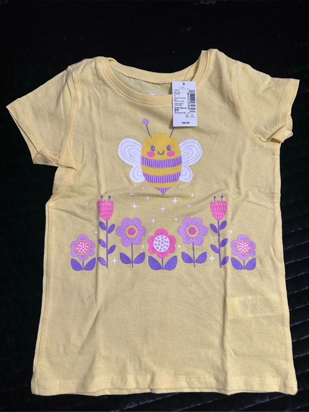 The Children's Place Pink & Yellow Cat and Bee Graphic Short Sleeve Tee Set